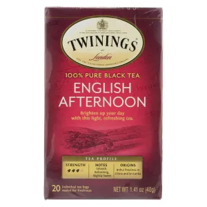 Twining's Tea Black Tea - English Afternoon - Case Of 6 - 20 Bags