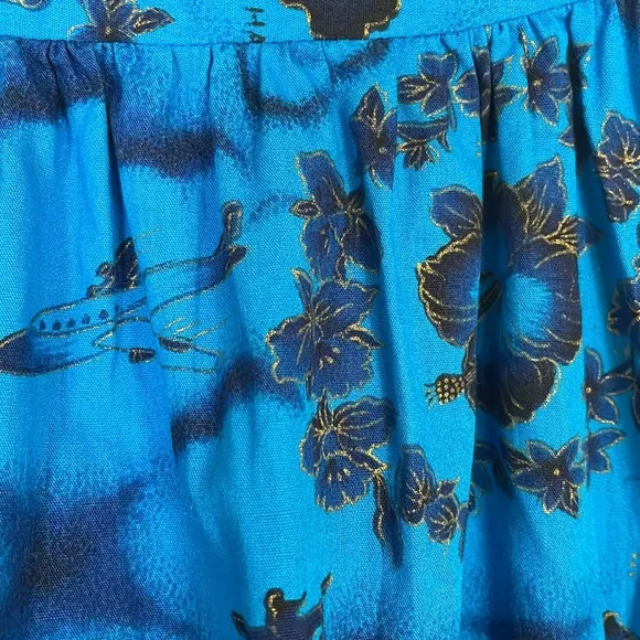 UI MAIKAI MADE IN HAWAII VINTAGE 60s mumu caftan dress. Hawaii graphics Royal