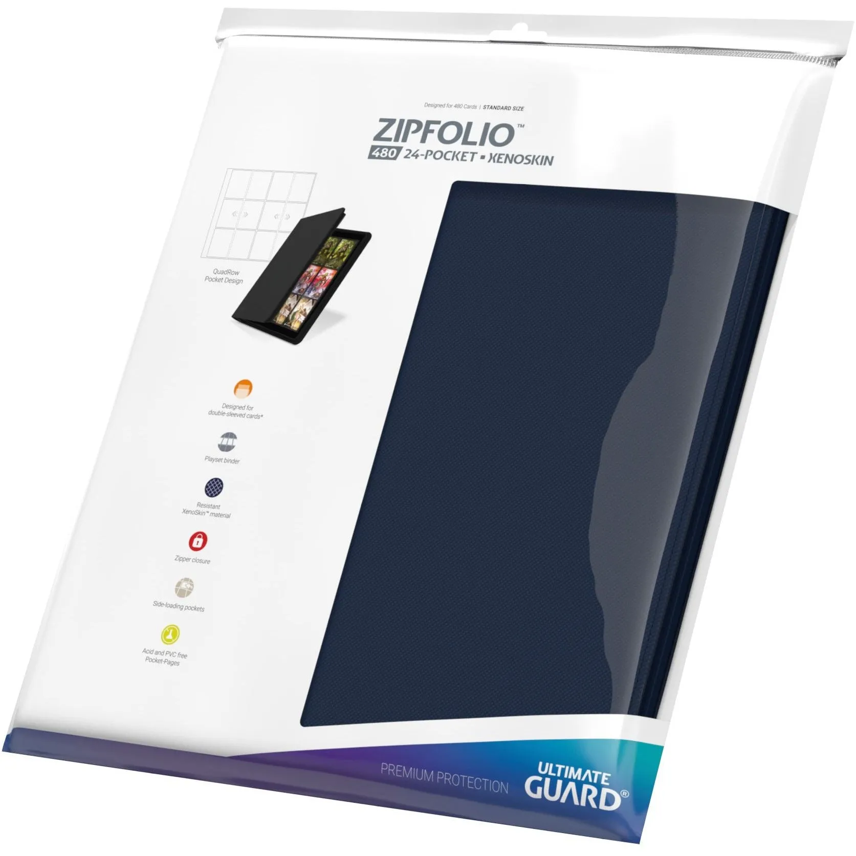 Ultimate Guard - 24 Pocket QuadRow ZipFolio XenoSkin/Dark Blue