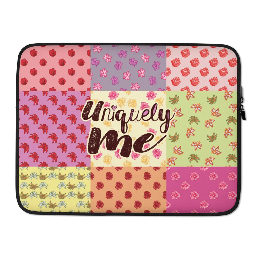 Uniquely Me Floral Pattern Laptop Sleeve