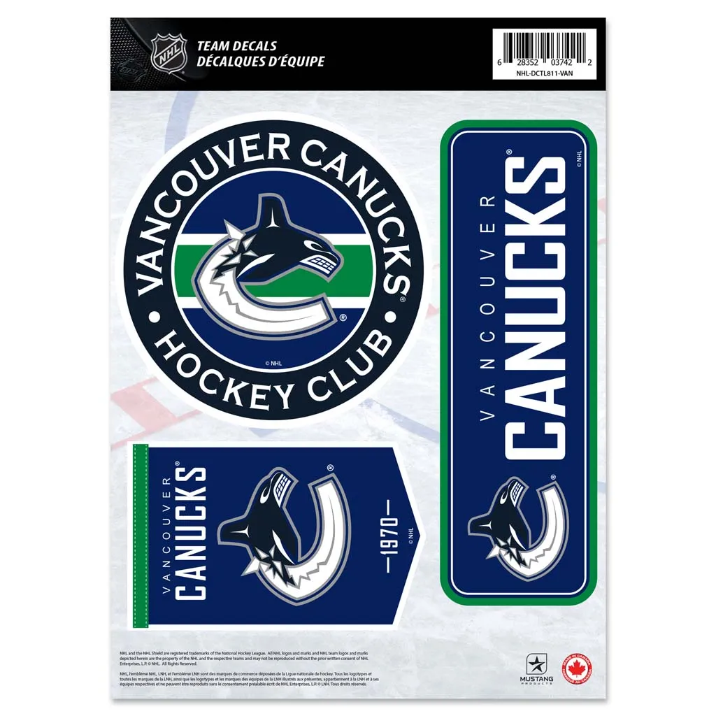 Vancouver Canucks Fan Decal Set - 8" x 11"
