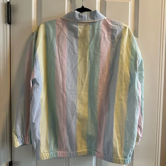 Vintage Brooks Brothers Jacket Seersucker Jacket Zip-Up Long Sleeve Jacket