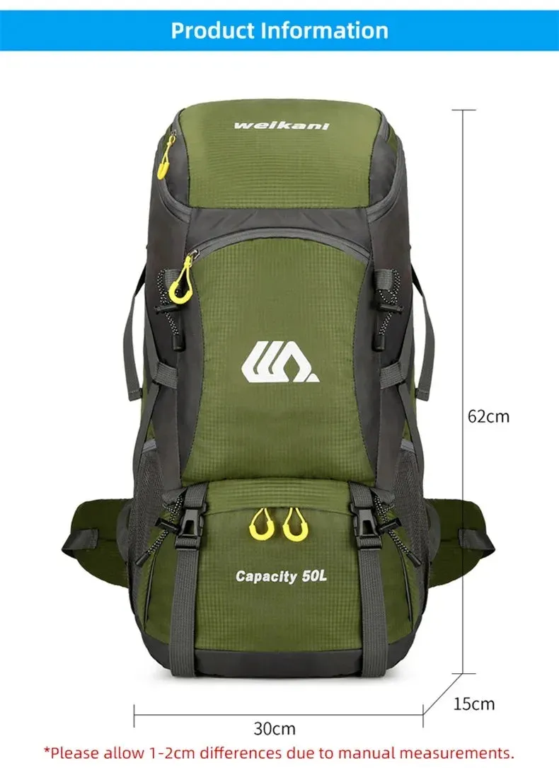 Waterproof 50L Travel Backpack Camping Bags