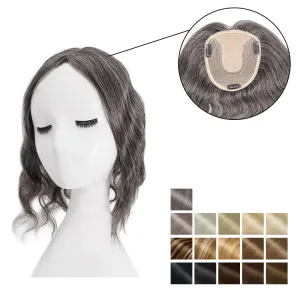 Wavy Human Hair Topper For Thinning Hair 13*15cm Silk Base All Shades