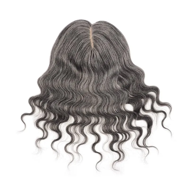 Wavy Human Hair Topper For Thinning Hair 13*15cm Silk Base All Shades