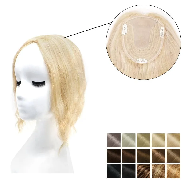 Wavy Human Hair Topper For Thinning Hair 13*15cm Silk Base All Shades