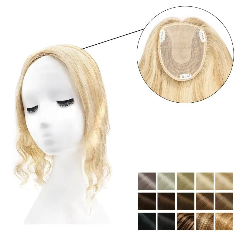 Wavy Human Hair Topper For Thinning Hair 13*15cm Silk Base All Shades