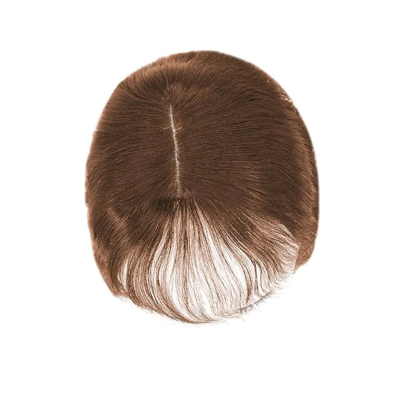 Wavy Human Hair Topper With Bangs For Thinning Hair 13*15cm Silk Base All Shades