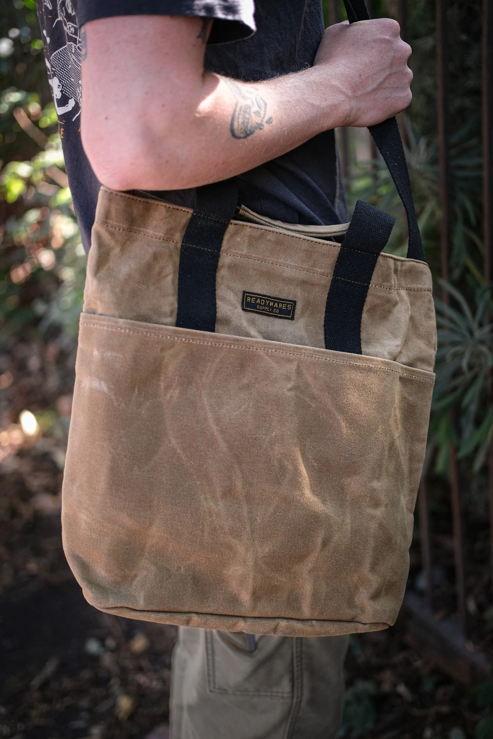 Waxed Canvas Cross Body Tote