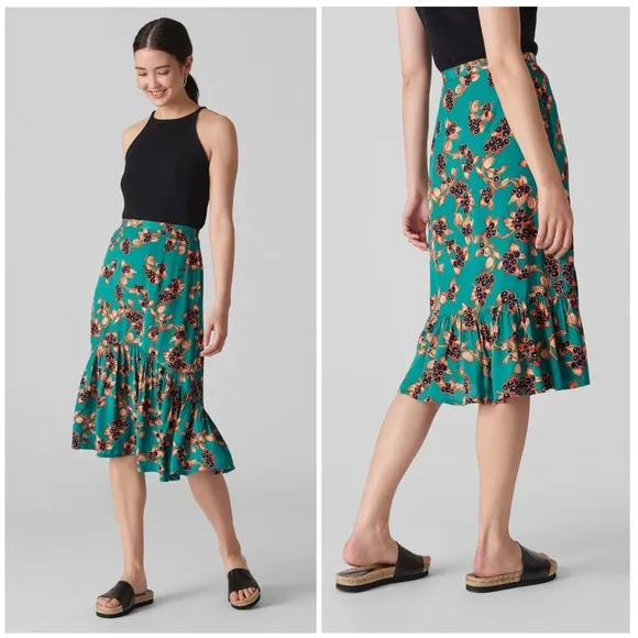 Whistles Capri Print Aida Midi Skirt Size 4