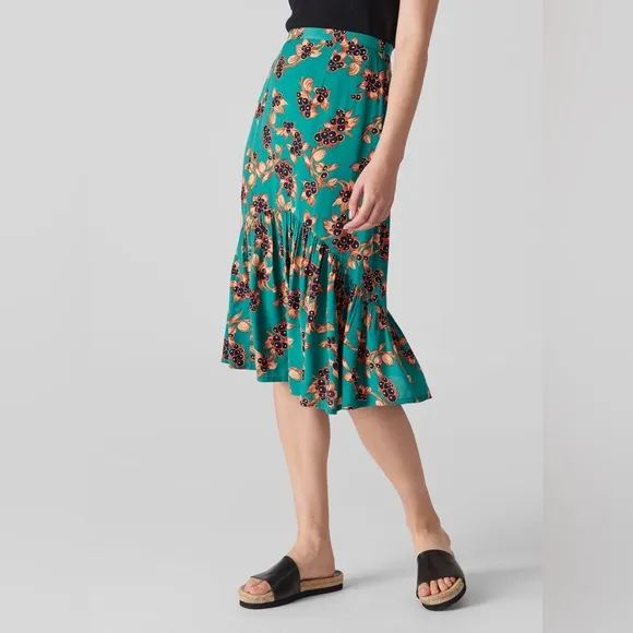 Whistles Capri Print Aida Midi Skirt Size 4