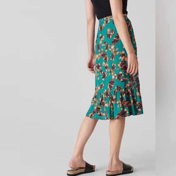 Whistles Capri Print Aida Midi Skirt Size 4
