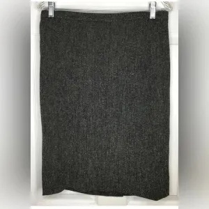 Woman MAX MARA Black Gray Tweed A-line Straight Lined Skirt Sz 6? EUC