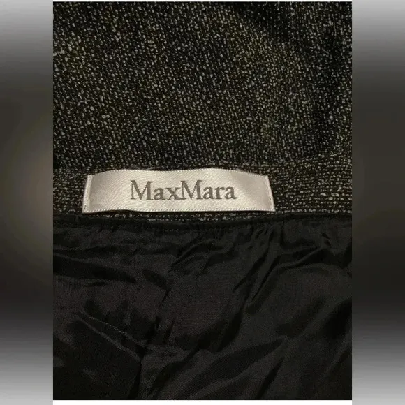Woman MAX MARA Black Gray Tweed A-line Straight Lined Skirt Sz 6? EUC