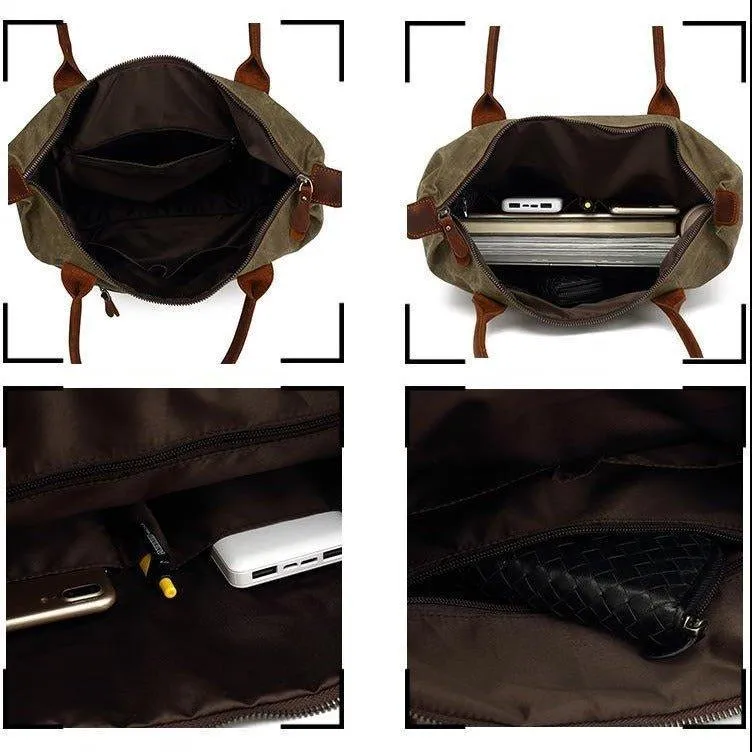 Woosir Canvas Tote Bags with Zipper Closure