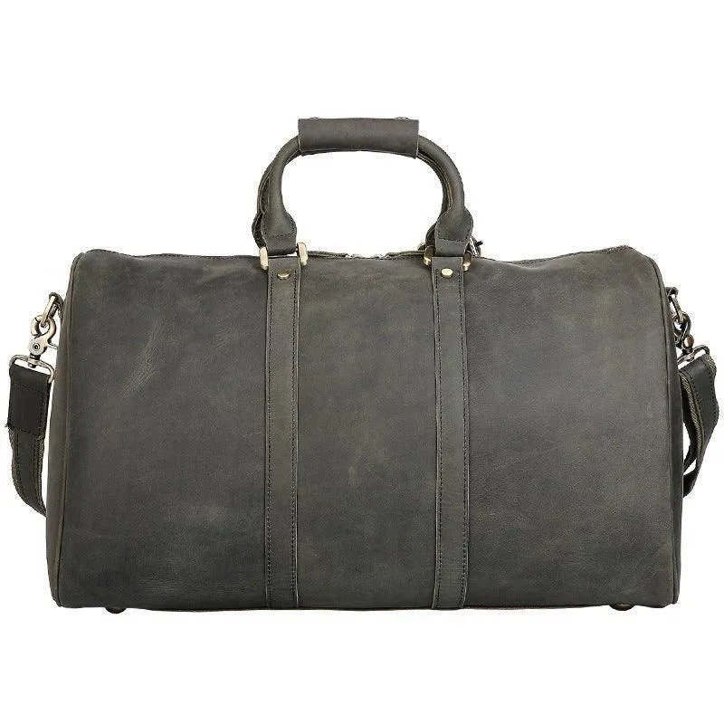 Woosir Handmade Full Grain Leather Duffle Bag Army Green