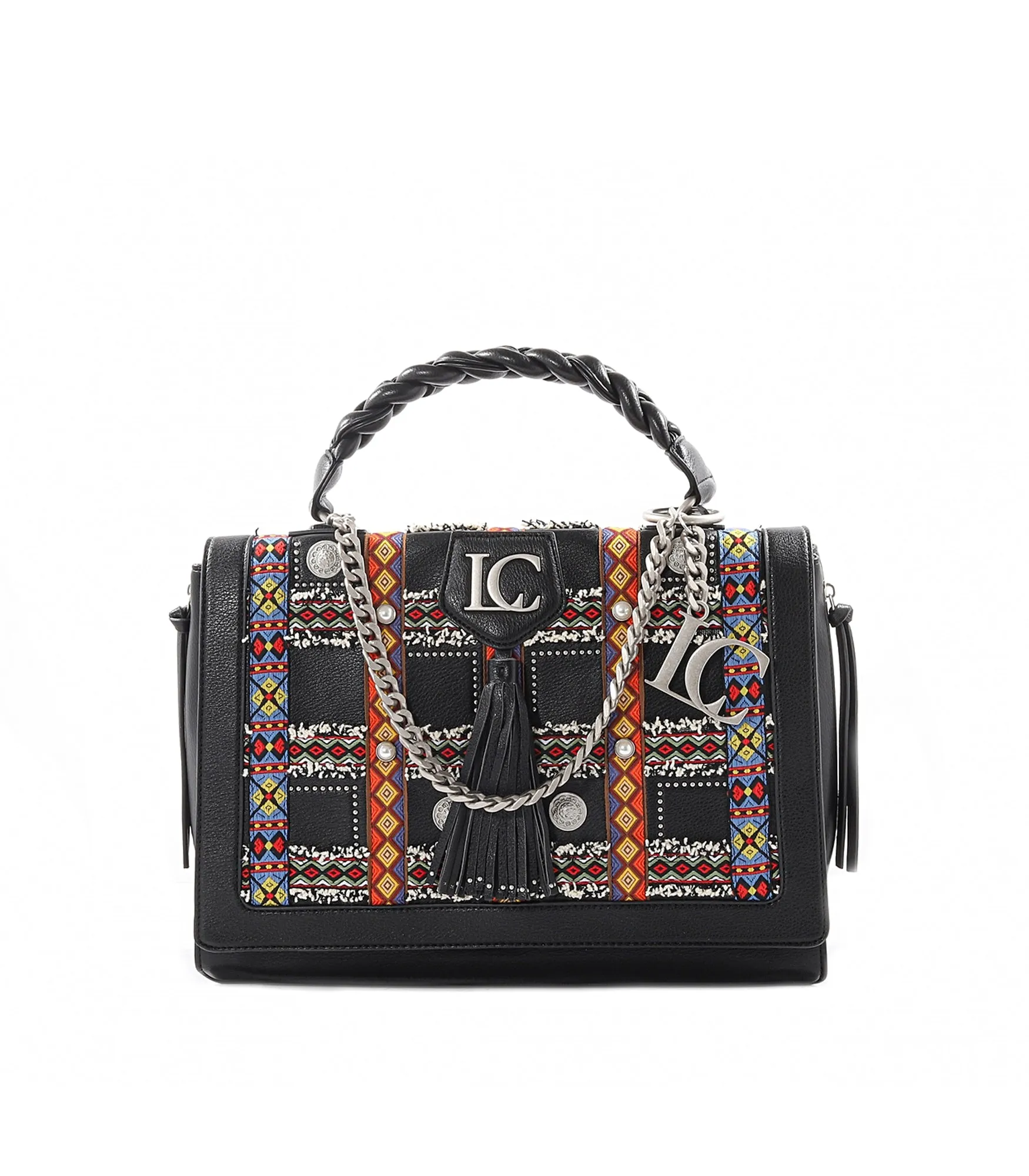 Yucatan Large Shopping Bott Vegan   Text - Combi Black