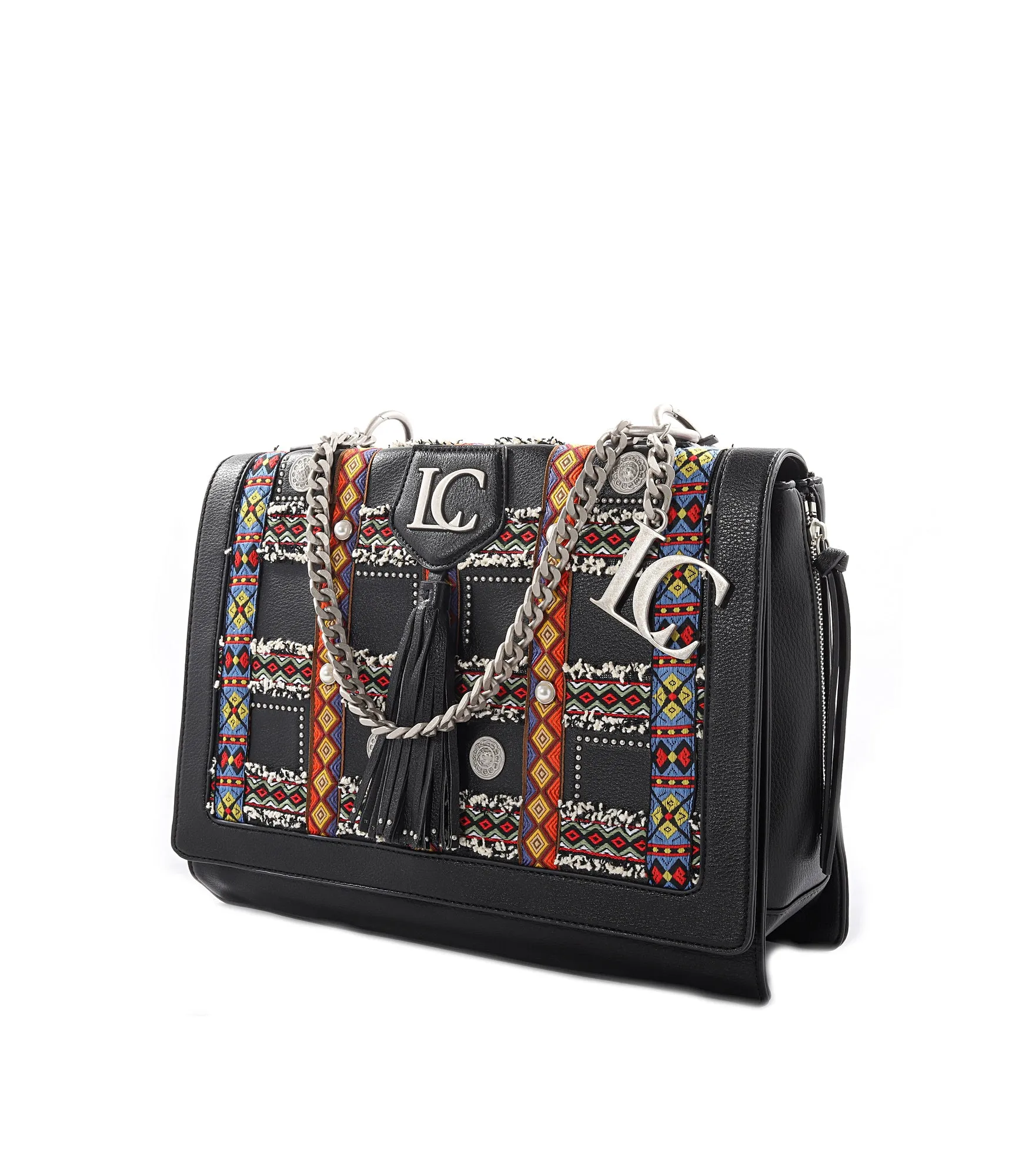 Yucatan Large Shopping Bott Vegan   Text - Combi Black