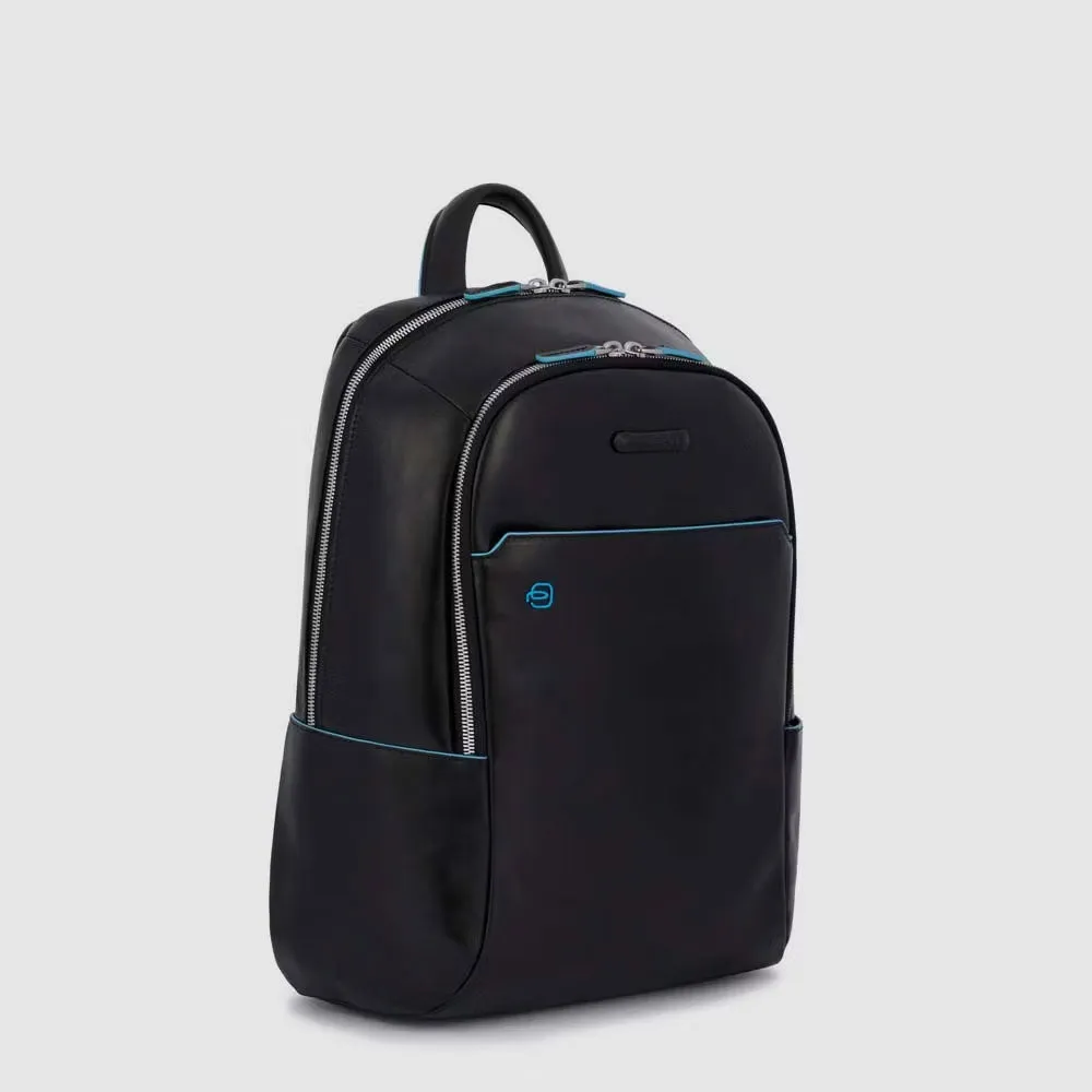 Zainetto Piquadro in Pelle con Porta Computer e porta iPad Blue Square Nero