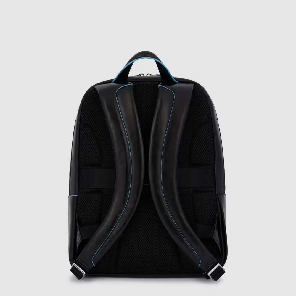 Zainetto Piquadro in Pelle con Porta Computer e porta iPad Blue Square Nero