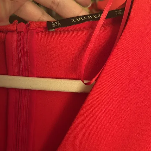 Zara red belted dress in size Small.