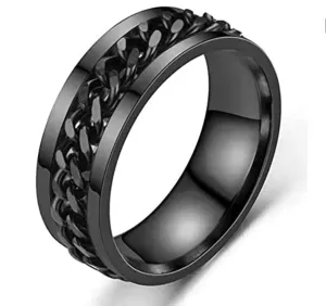 Zen Life Anxiety Spinner Ring (Midnight Black)